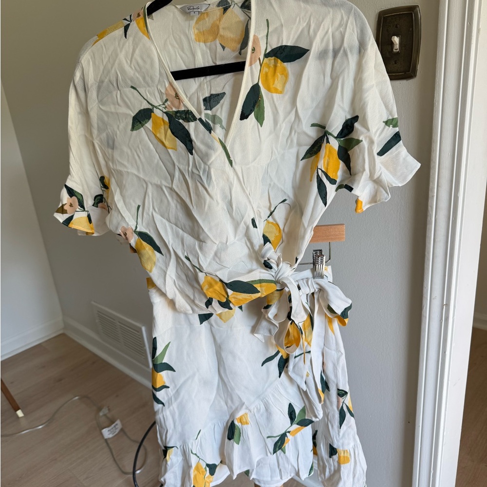 Rails White Dress with Yellow Floral Print